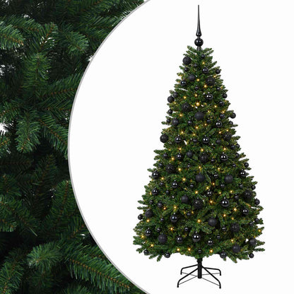 vidaXL Artificial Christmas Tree Mid-green with Bauble 180 cm 300 LEDs