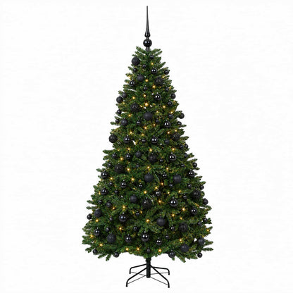 vidaXL Artificial Christmas Tree Mid-green with Bauble 180 cm 300 LEDs