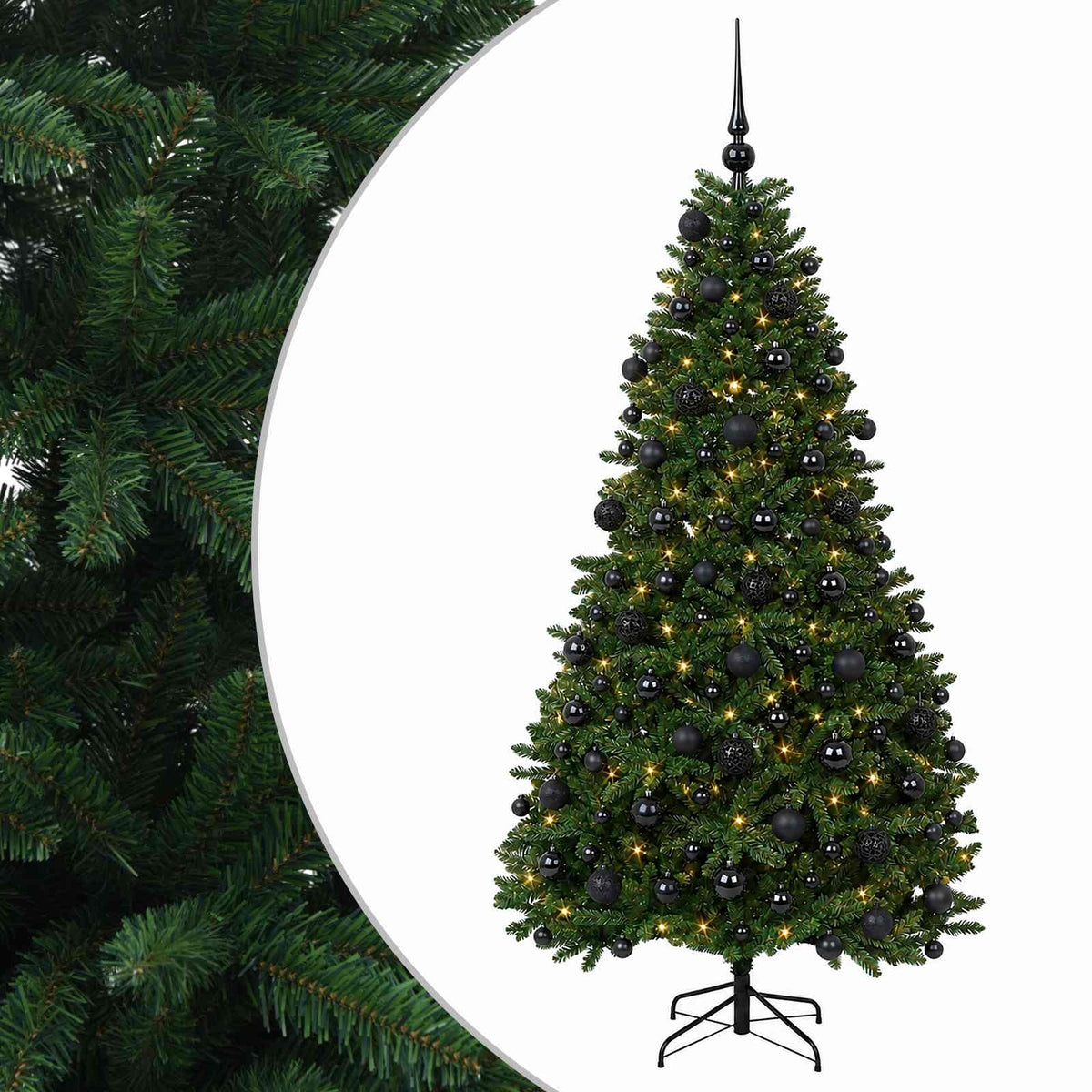 vidaXL Artificial Christmas Tree Mid-green with Bauble 240 cm 300 LEDs