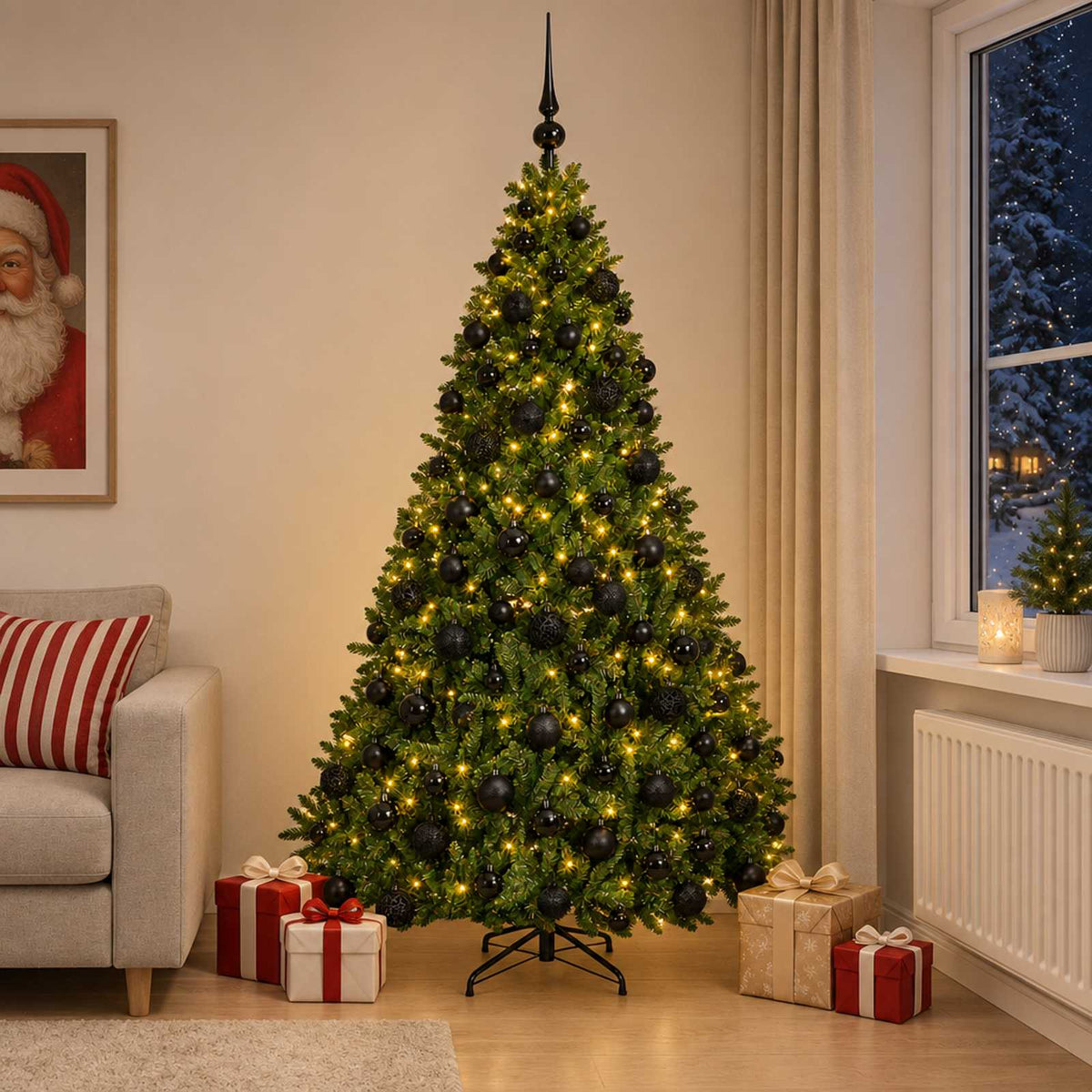 vidaXL Artificial Christmas Tree Light Green with Baubles 240 cm