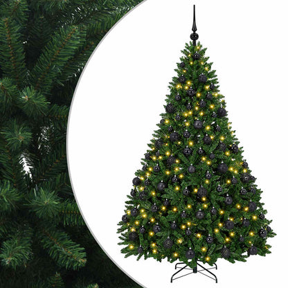 vidaXL Artificial Christmas Tree Mid-green with Ornament 210 cm