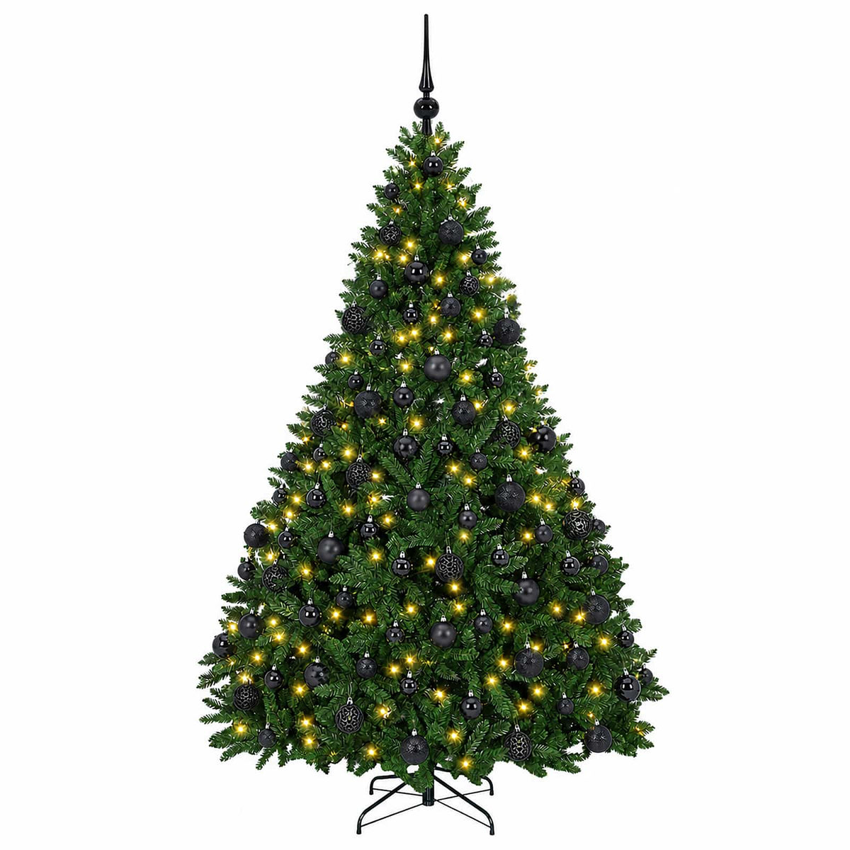 vidaXL Artificial Christmas Tree Mid-green with Ornament 210 cm