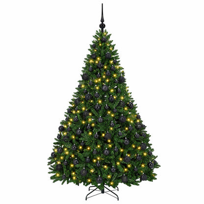 vidaXL Artificial Christmas Tree Mid-green with Ornament 210 cm