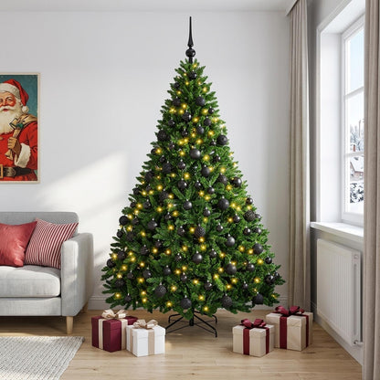 vidaXL Artificial Christmas Tree Mid-green with Ornament 210 cm