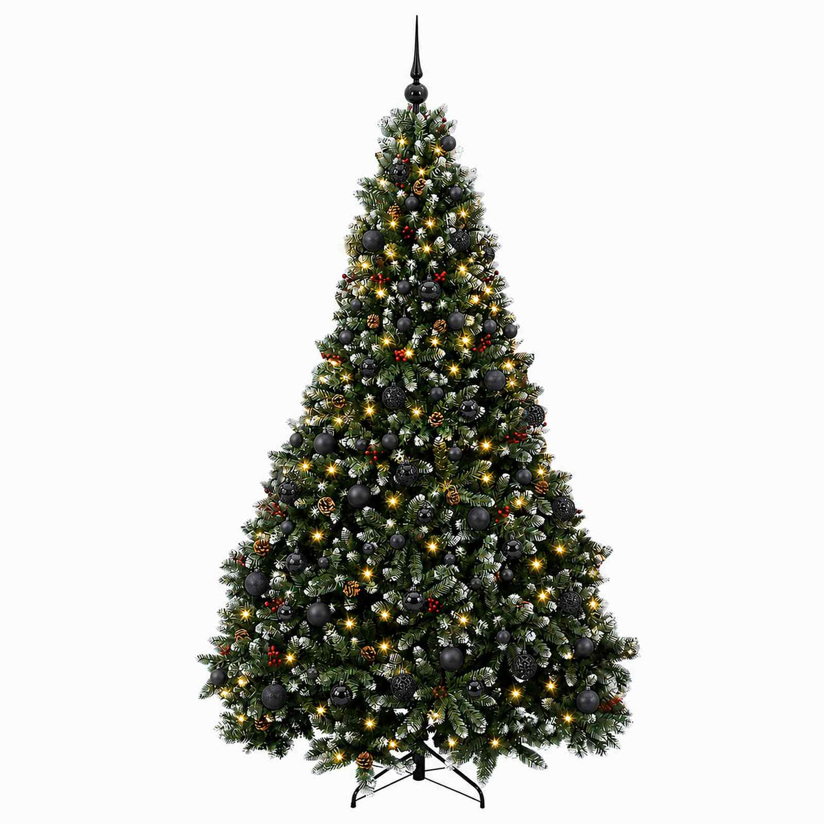 vidaXL Green Artificial Christmas Tree with Baubles 180 cm 300 LEDs