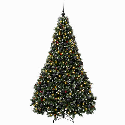 vidaXL Artificial Christmas Tree Green with Bauble 210 cm 300 LEDs