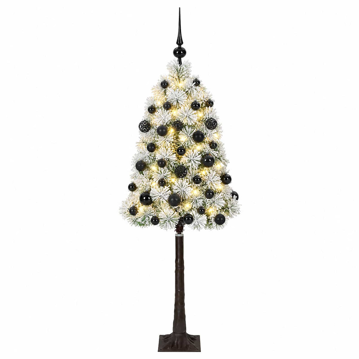 vidaXL Artificial Hinged Christmas Tree with Baubles 180 cm 300 LEDs