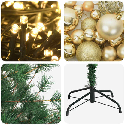 vidaXL Artificial Christmas Tree with Bauble 210 cm 300 LEDs