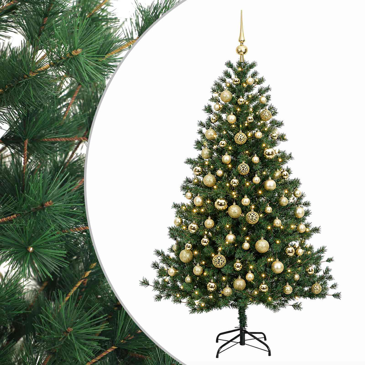 vidaXL Artificial Christmas Tree with Bauble 240 cm 300 LEDs