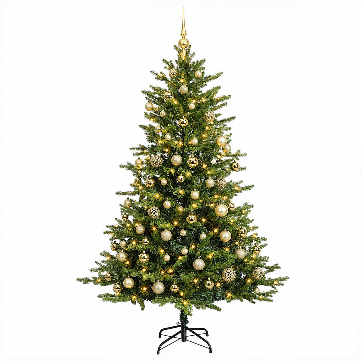 vidaXL Artificial Christmas Tree with Bauble 180 cm 300 LEDs