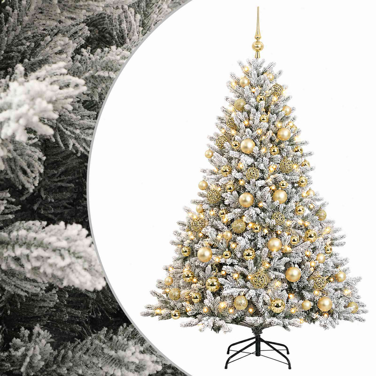 vidaXL Artificial Christmas Tree with Bauble 210 cm 300 LEDs