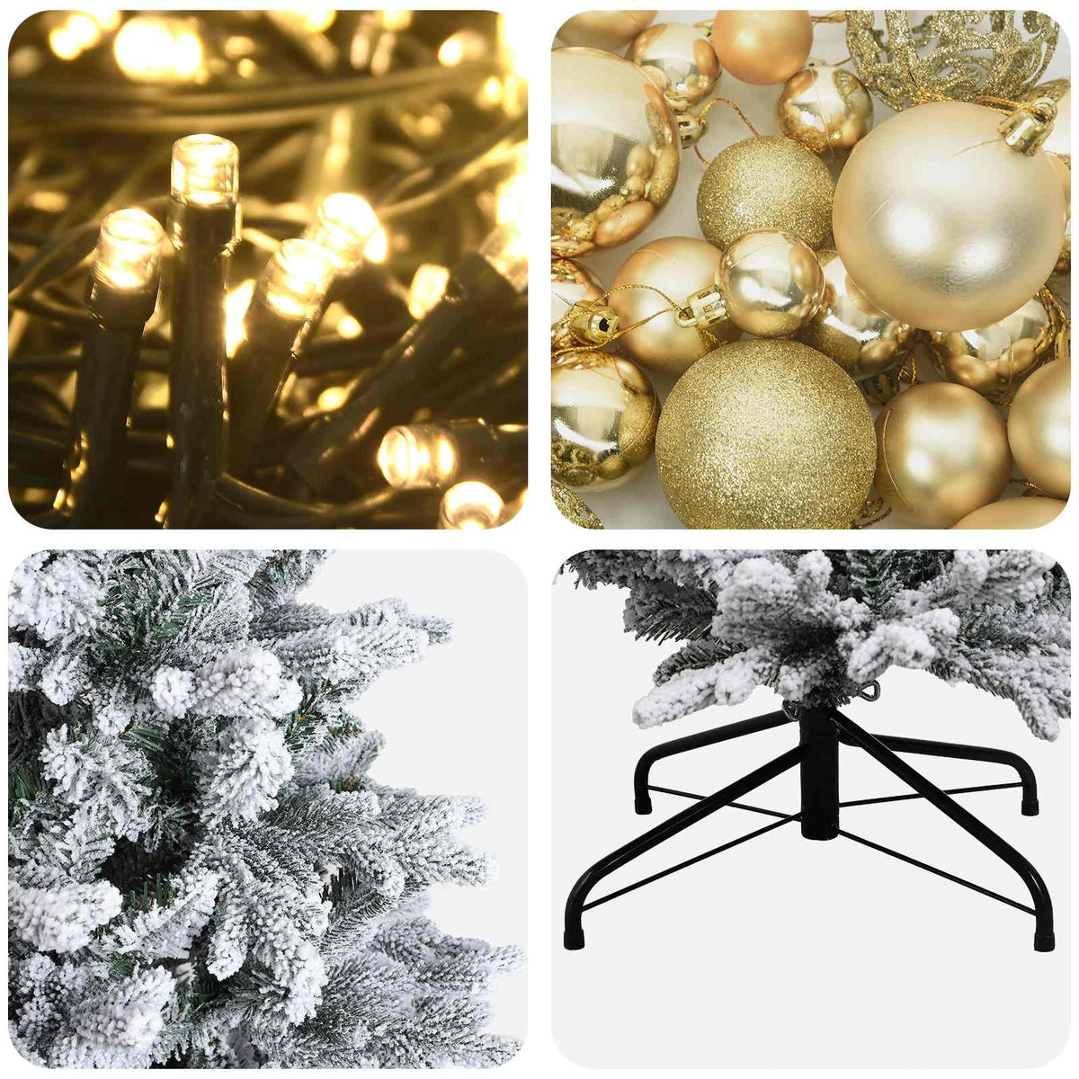 vidaXL Artificial Christmas Tree with Bauble 210 cm 300 LEDs