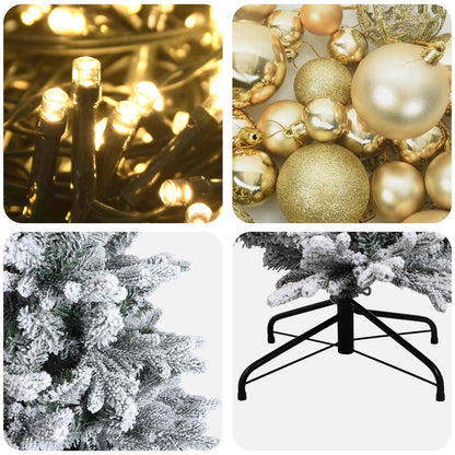 vidaXL Artificial Christmas Tree with Bauble 210 cm 300 LEDs