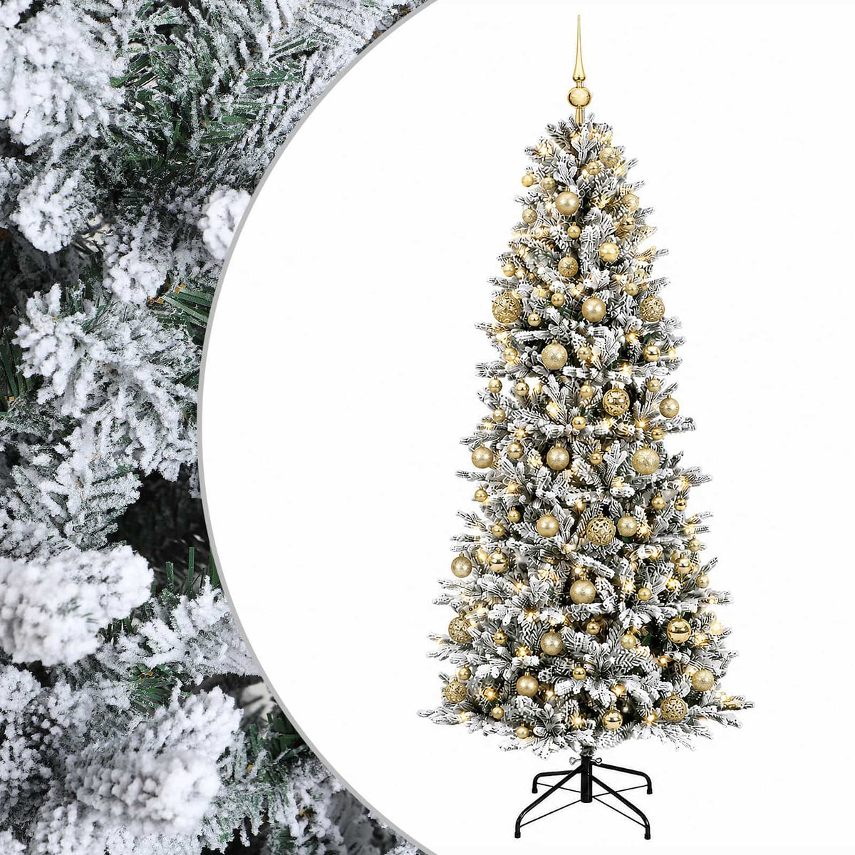 vidaXL Artificial Christmas Tree with Bauble 210 cm 300 LEDs