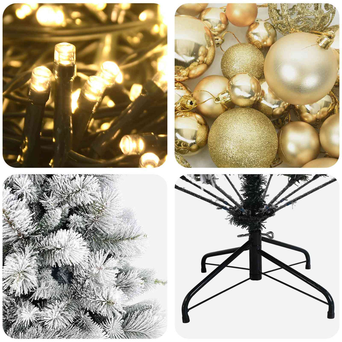 vidaXL Artificial Christmas Tree with Bauble 180 cm 300 LEDs