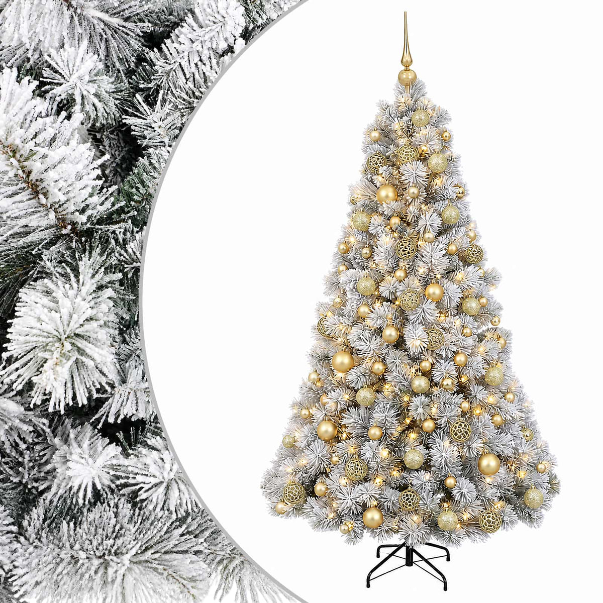 vidaXL Artificial Christmas Tree with Bauble 210 cm 300 LEDs