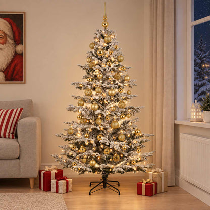 vidaXL Artificial Christmas Tree with Bauble 240 cm 300 LEDs