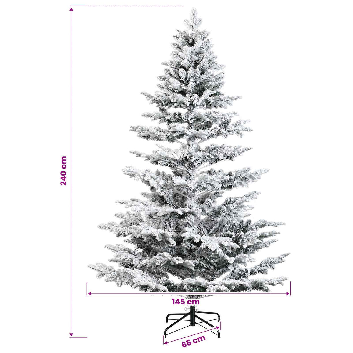 vidaXL Artificial Christmas Tree with Bauble 240 cm 300 LEDs