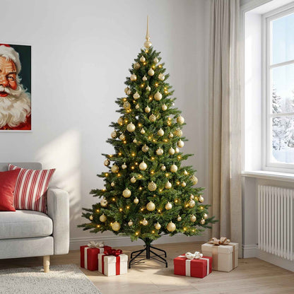 vidaXL Artificial Christmas Tree with Bauble 210 cm 300 LEDs