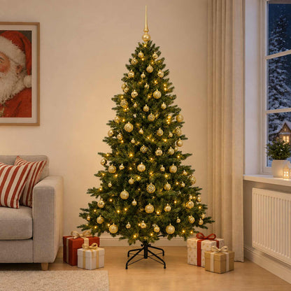 vidaXL Artificial Christmas Tree with Bauble 210 cm 300 LEDs