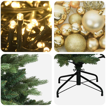 vidaXL Artificial Christmas Tree with Bauble 210 cm 300 LEDs