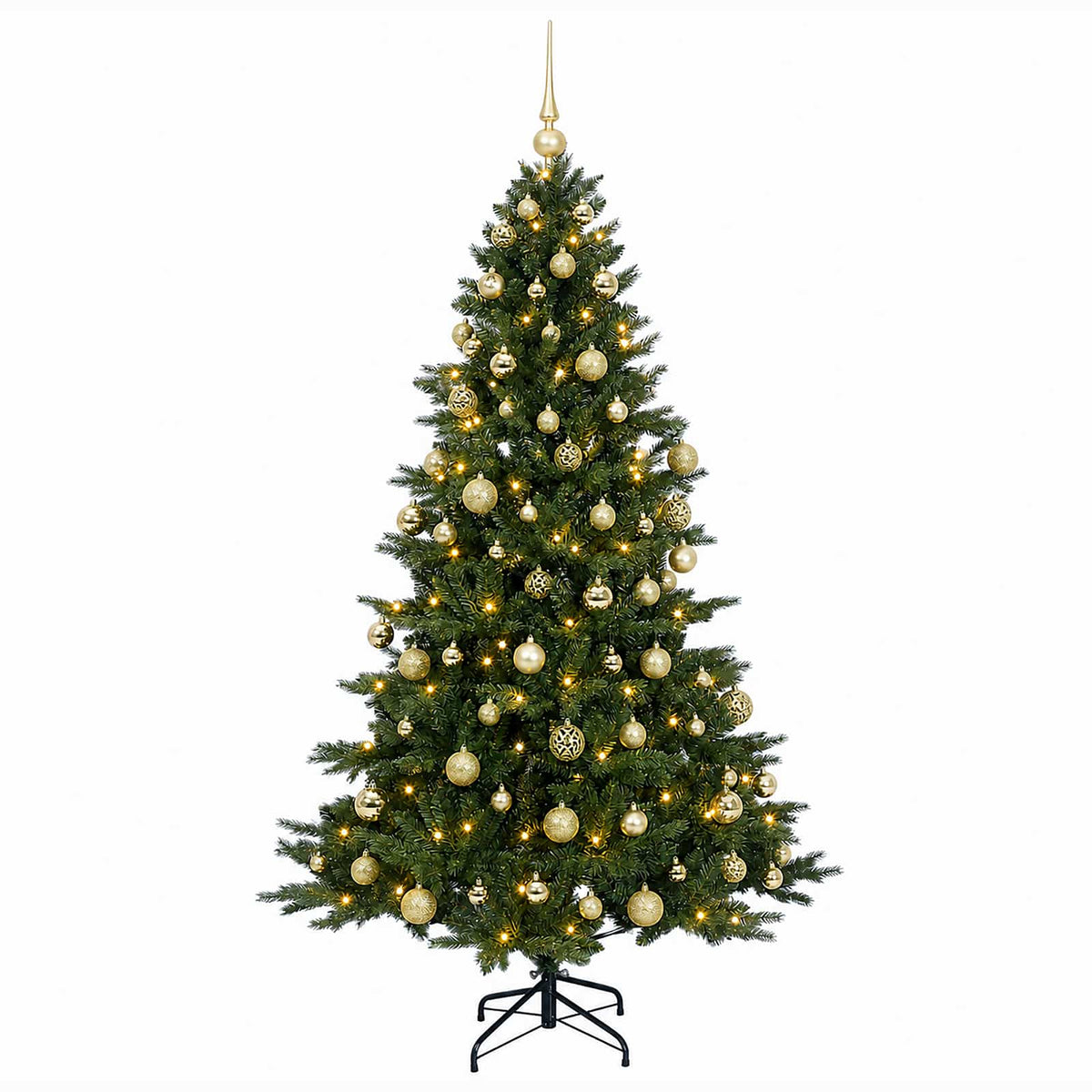 vidaXL Artificial Christmas Tree with Bauble 210 cm 300 LEDs