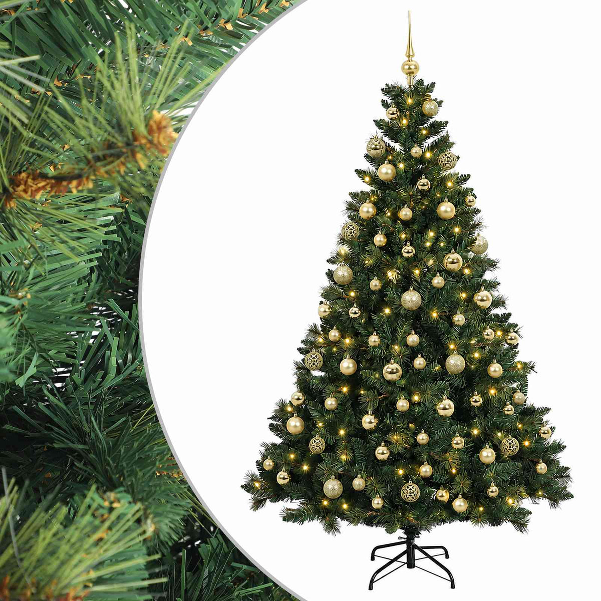 vidaXL Artificial Christmas Tree with Bauble 240 cm 300 LEDs