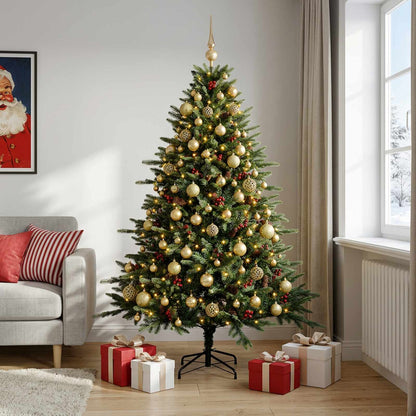 vidaXL Artificial Christmas Tree with Bauble 180 cm 300 LEDs