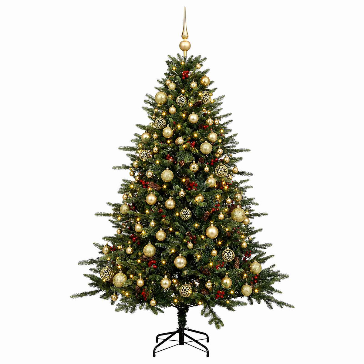 vidaXL Artificial Christmas Tree with Bauble 210 cm 300 LEDs