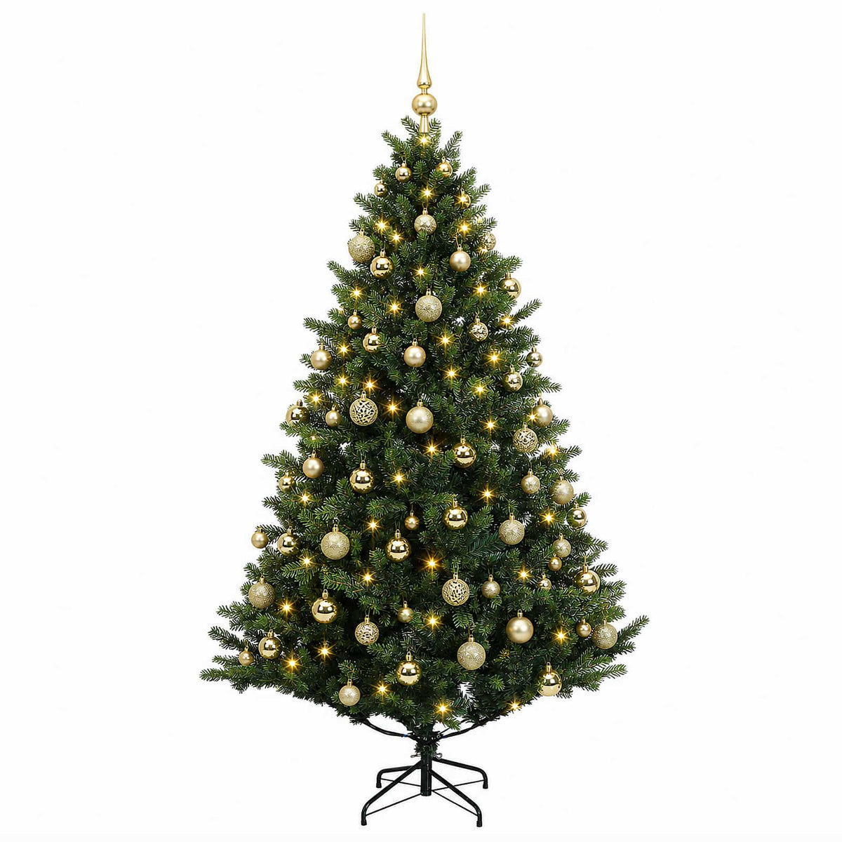 vidaXL Artificial Christmas Tree with Bauble 180 cm 300 LEDs