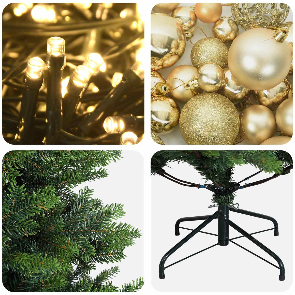 vidaXL Artificial Christmas Tree with Bauble 240 cm 300 LEDs