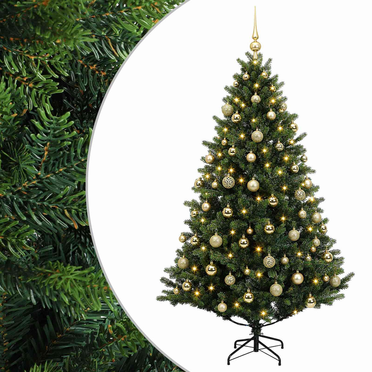 vidaXL Artificial Christmas Tree with Bauble 240 cm 300 LEDs