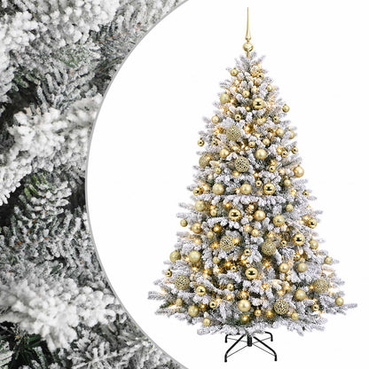 vidaXL Artificial Christmas Tree with Bauble 180 cm 300 LEDs