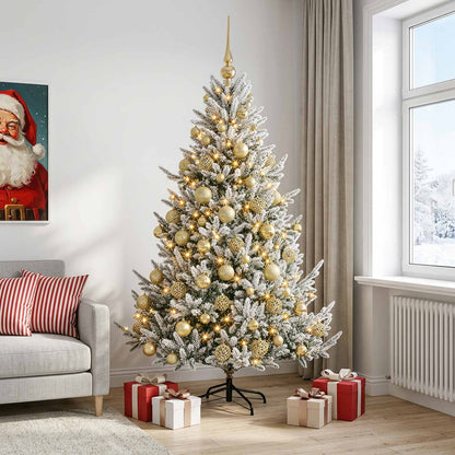 vidaXL Artificial Christmas Tree with Bauble 210 cm 300 LEDs
