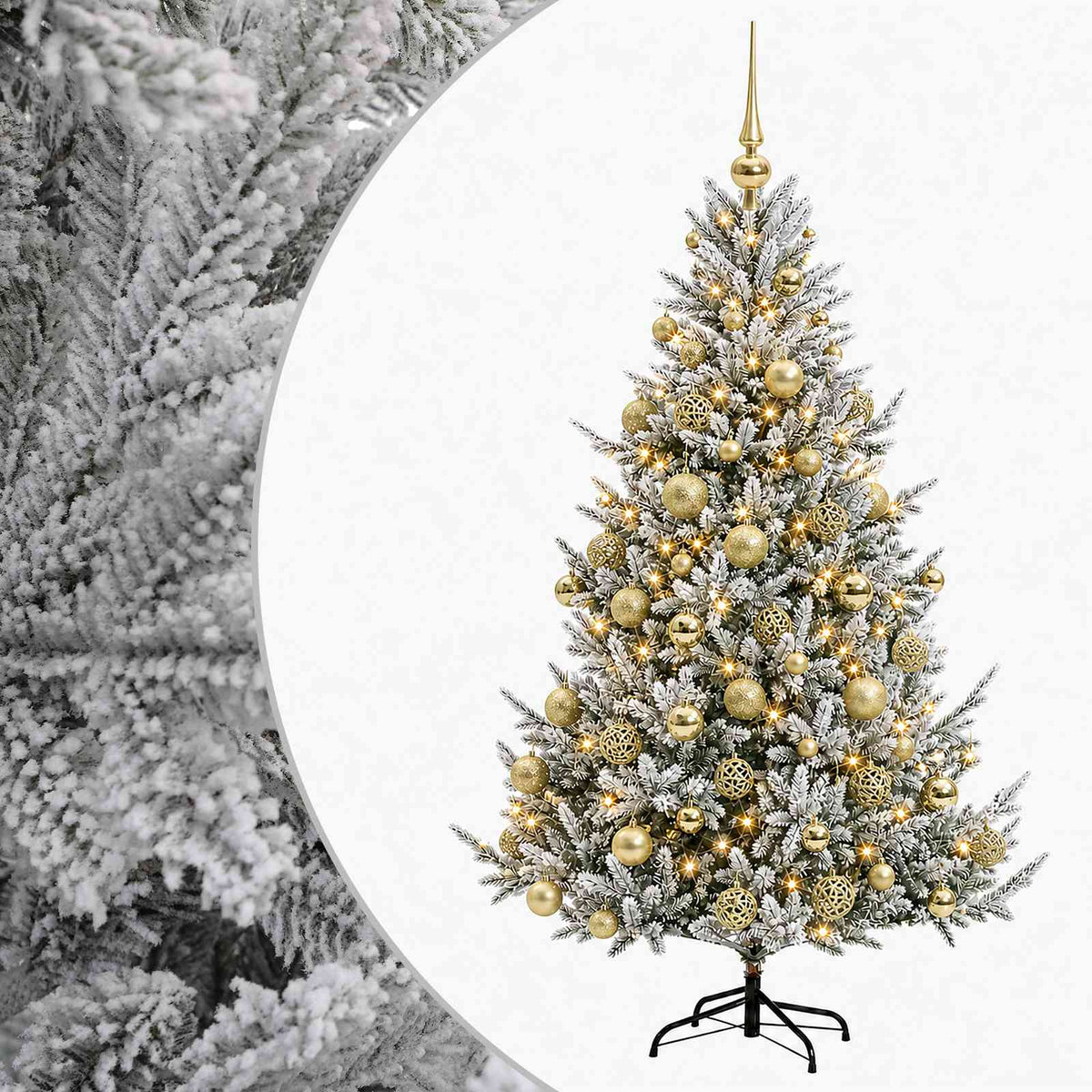 vidaXL Artificial Christmas Tree with Bauble 210 cm 300 LEDs