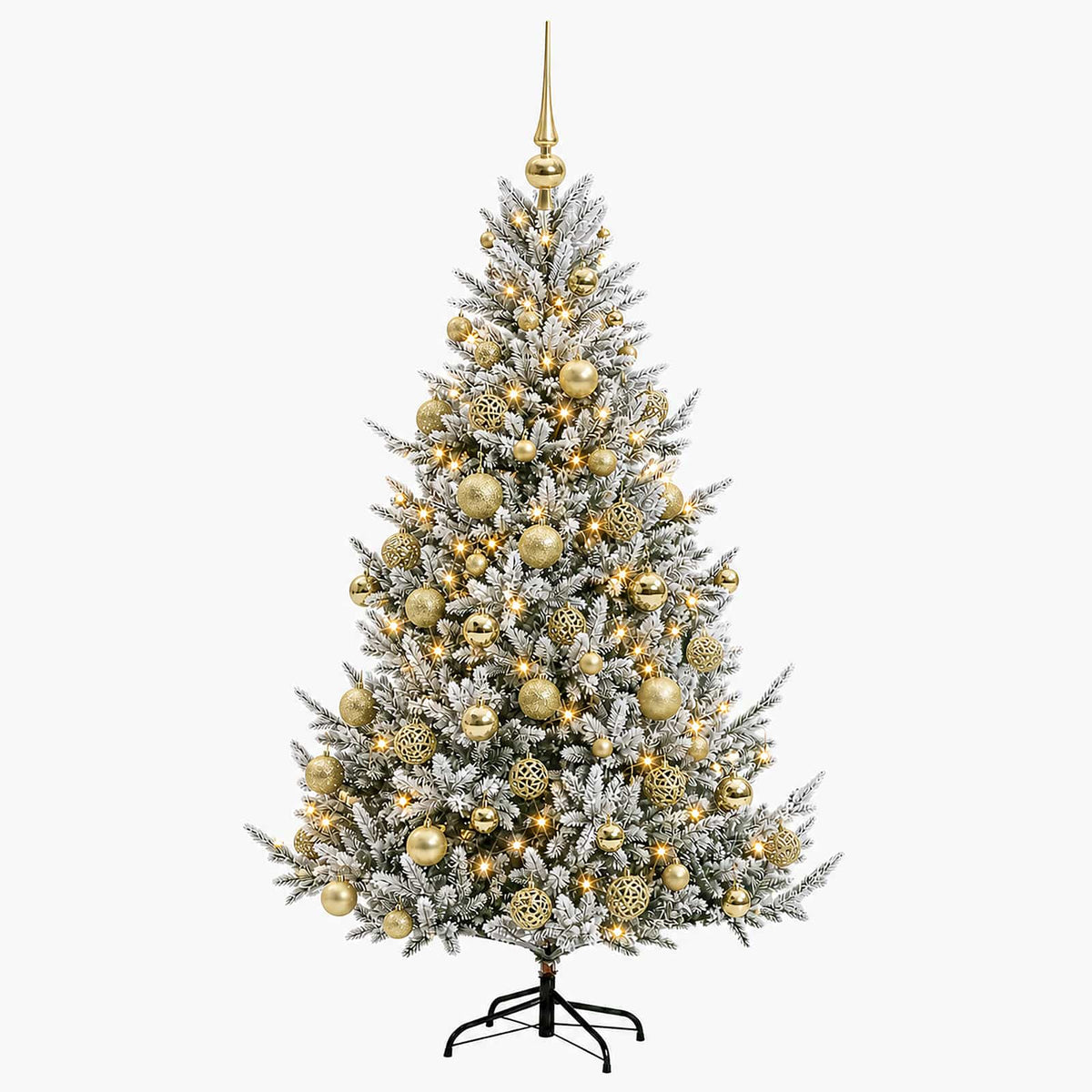 vidaXL Artificial Christmas Tree with Bauble 210 cm 300 LEDs