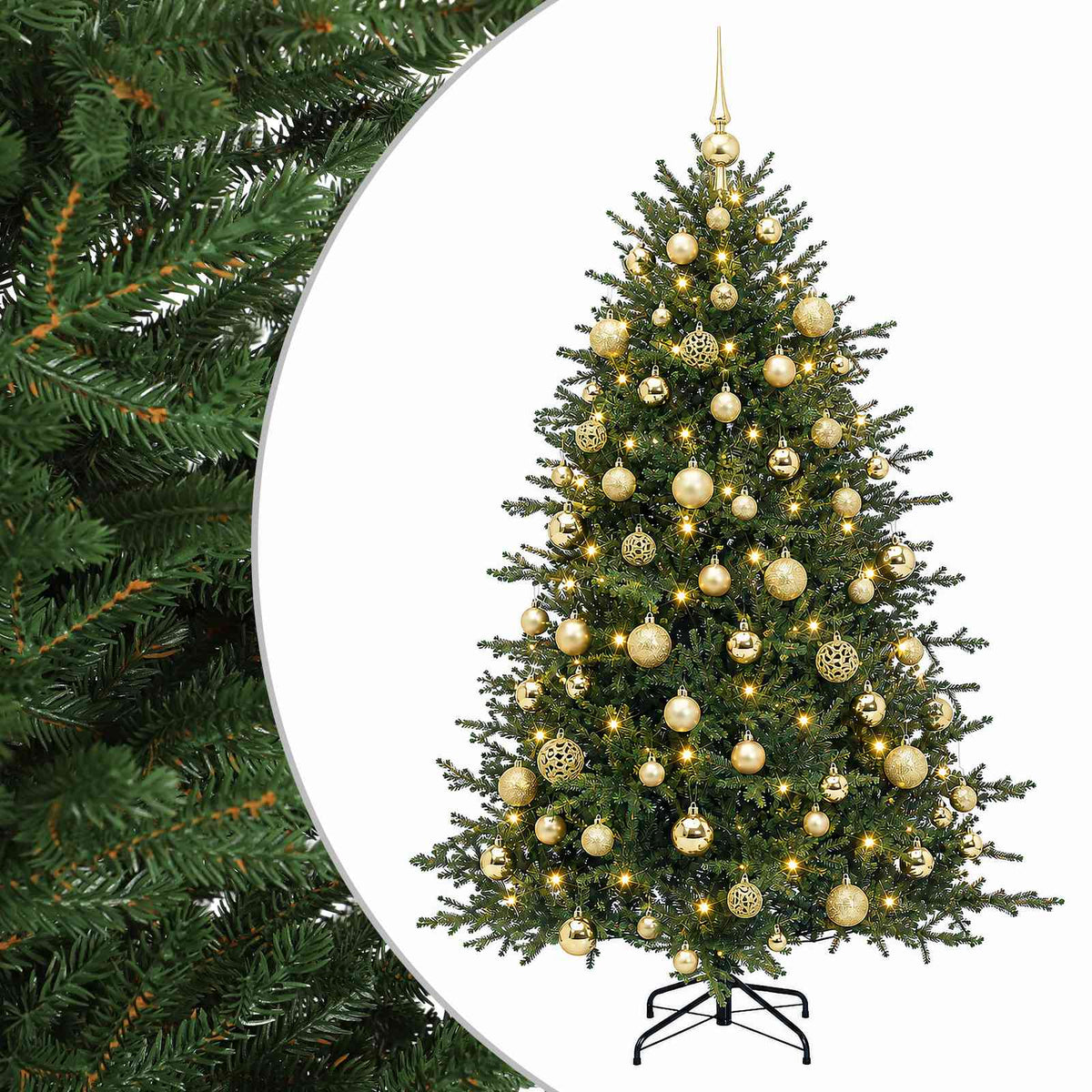 vidaXL Artificial Christmas Tree with Bauble 240 cm 300 LEDs