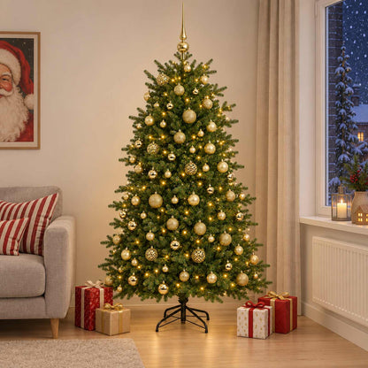vidaXL Artificial Christmas Tree with Bauble 180 cm 300 LEDs