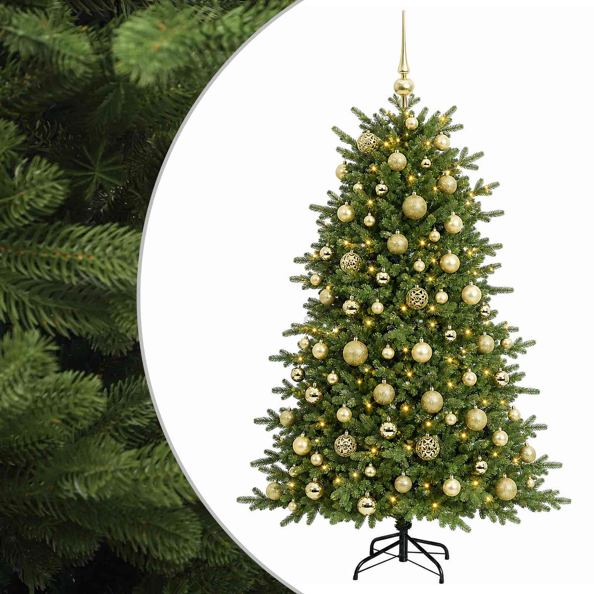 vidaXL Artificial Christmas Tree with Bauble 180 cm 300 LEDs