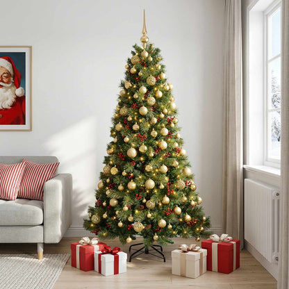 vidaXL Artificial Christmas Tree with Bauble 210 cm 300 LEDs