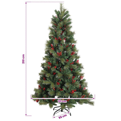 vidaXL Artificial Christmas Tree with Bauble 210 cm 300 LEDs