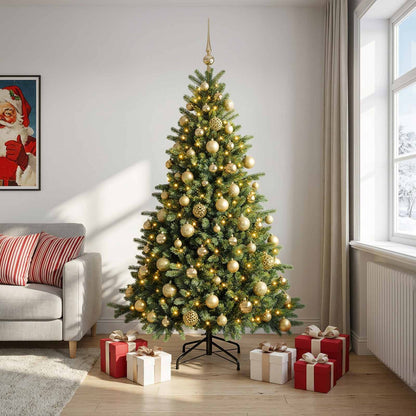vidaXL Artificial Christmas Tree with Bauble 240 cm 300 LEDs