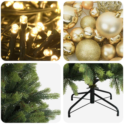 vidaXL Artificial Christmas Tree with Bauble 210 cm 300 LEDs