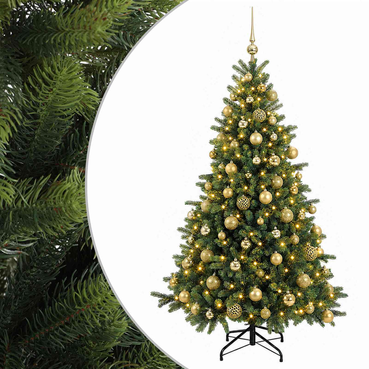 vidaXL Artificial Christmas Tree with Bauble 240 cm 300 LEDs