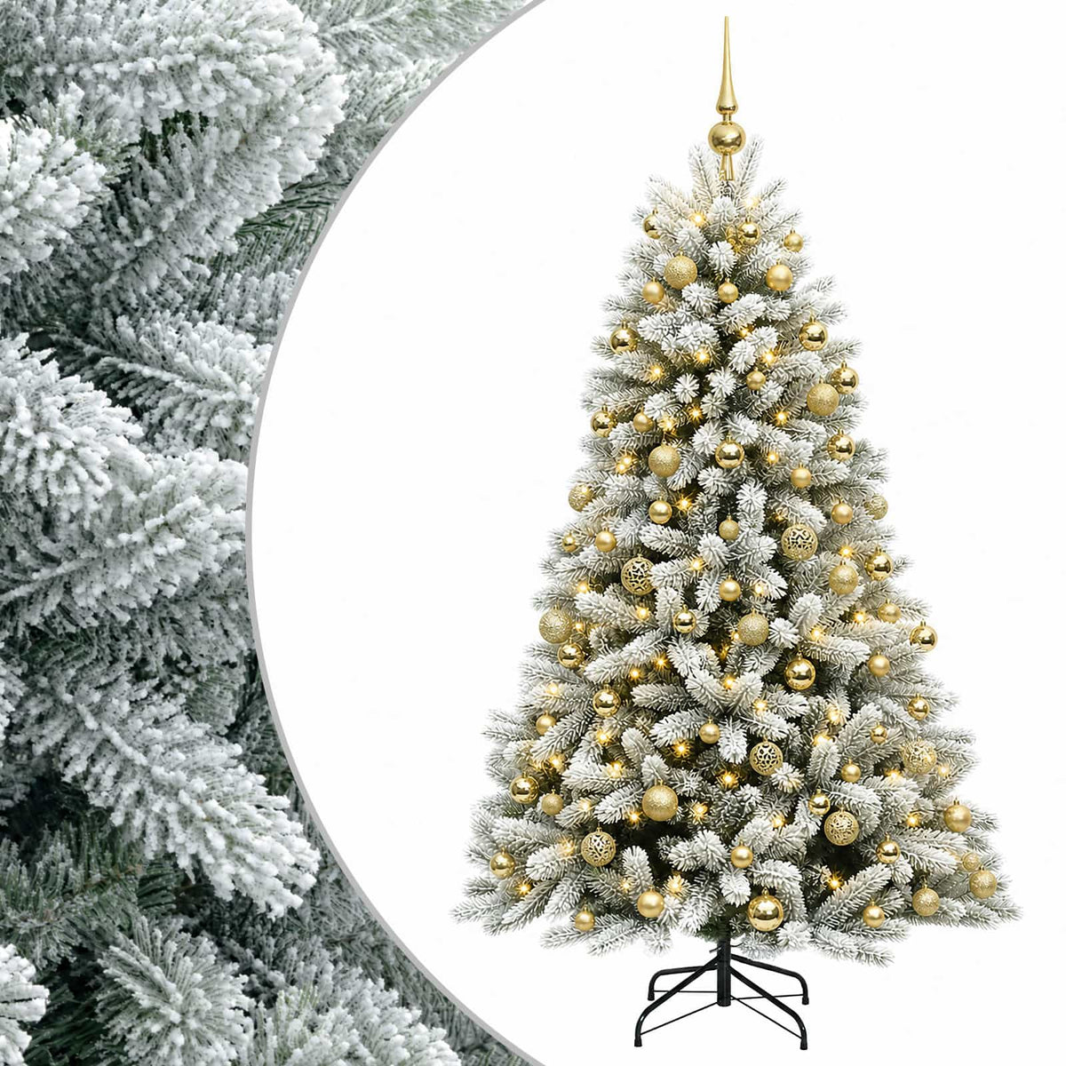 vidaXL Artificial Christmas Tree with Bauble 180 cm 300 LEDs