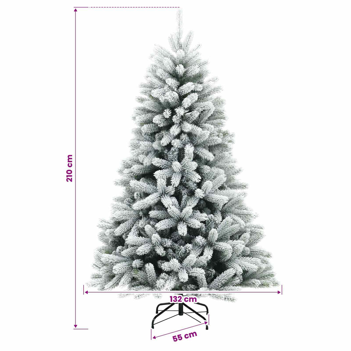 vidaXL Artificial Christmas Tree with Bauble 210 cm 300 LEDs