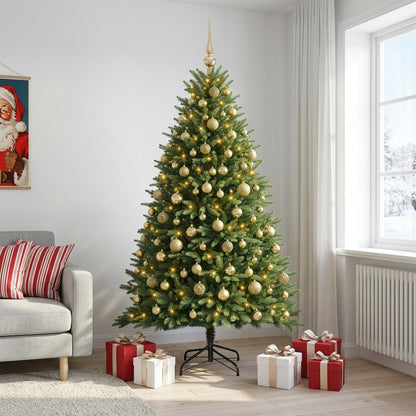 vidaXL Artificial Christmas Tree with Bauble 210 cm 300 LEDs