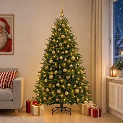 vidaXL Artificial Christmas Tree with Bauble 240 cm 300 LEDs
