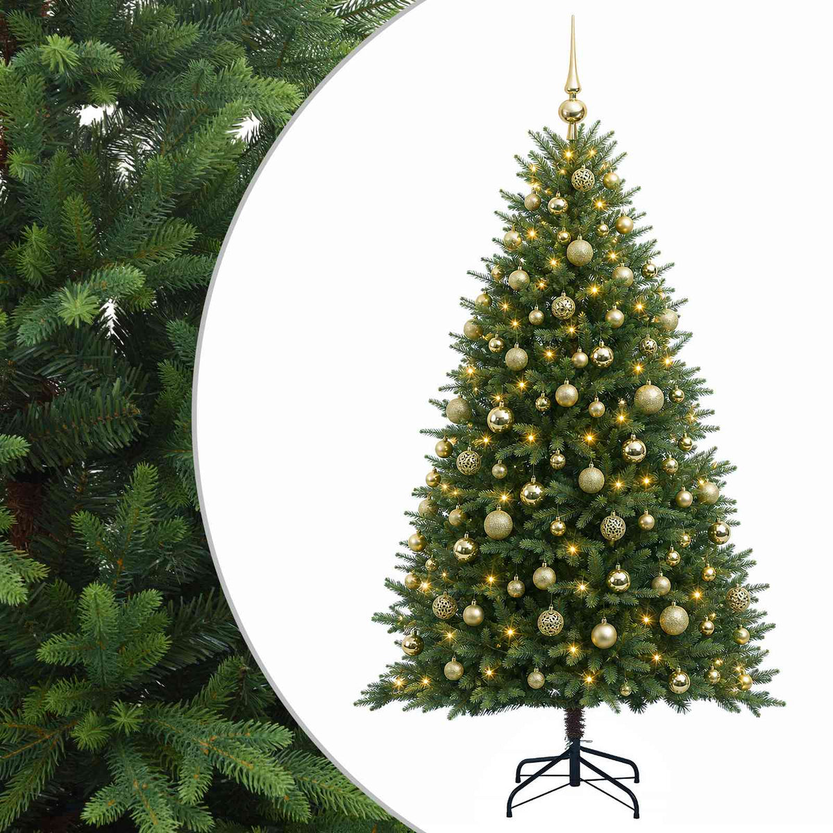 vidaXL Artificial Christmas Tree with Bauble 240 cm 300 LEDs