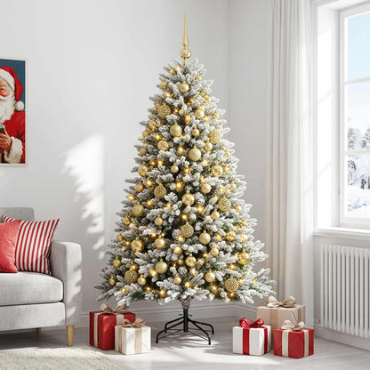 vidaXL Artificial Christmas Tree with Bauble 210 cm 300 LEDs
